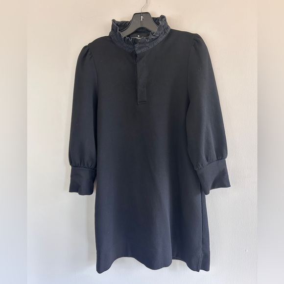 TUCKERNUCK POMANDER PLACE Charlotte Terry Ruffle Mini Dress Black Mod Prep Sz S - Picture 4 of 11